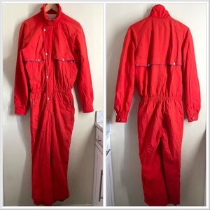 Vintage red ski suit onesie